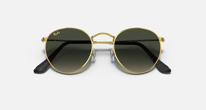 Ray-Ban ROUND METAL @COLLECTION Gold with Grey Gradient Gradient lenses - Closed Front