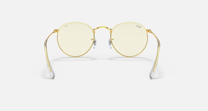 Ray-Ban ROUND BLUE-VIOLET LIGHT CLEAR EVOLVE Gold with Clear Photochromic lenses - Back