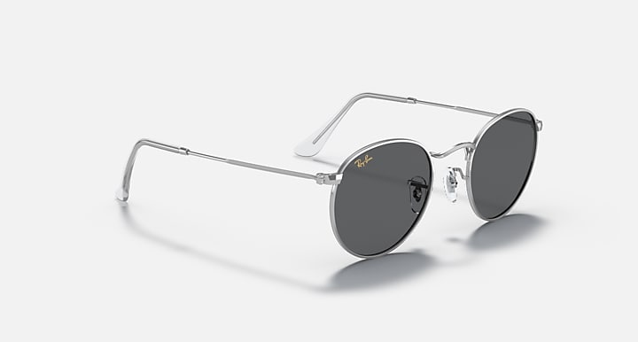 Ray-Ban ROUND METAL LEGEND GOLD Silver with Dark Grey Solid Color lenses - Alternative
