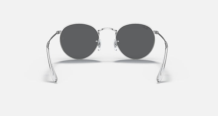 Ray-Ban ROUND METAL LEGEND GOLD Silver with Dark Grey Solid Color lenses - Back