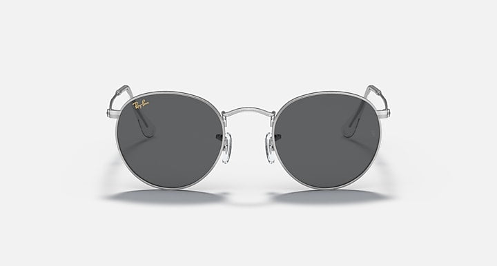Ray-Ban ROUND METAL LEGEND GOLD Silver with Dark Grey Solid Color lenses - Front