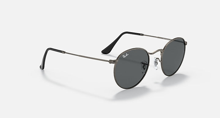 Ray-Ban ROUND METAL ANTIQUED Gunmetal; Antique Gunmetal with Dark Grey Solid Color lenses - Alternative