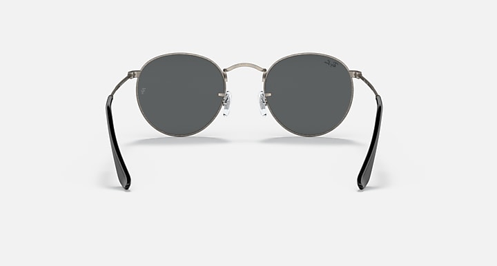 Ray-Ban ROUND METAL ANTIQUED Gunmetal; Antique Gunmetal with Dark Grey Solid Color lenses - Back