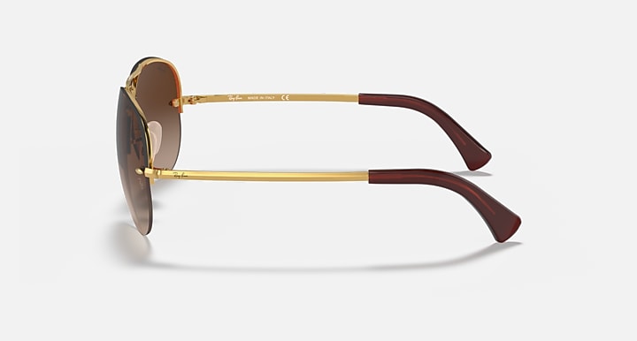 Ray-Ban RB3449 Arista Gold with Brown Gradient Gradient lenses - Lateral