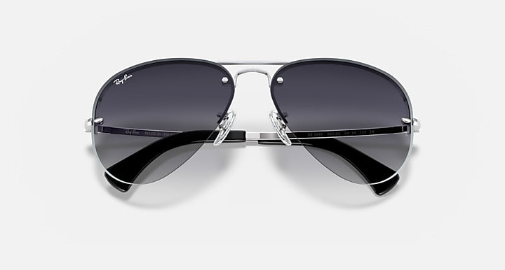 Ray-Ban RB3449 Silver with Grey Gradient Gradient lenses - Closed Front