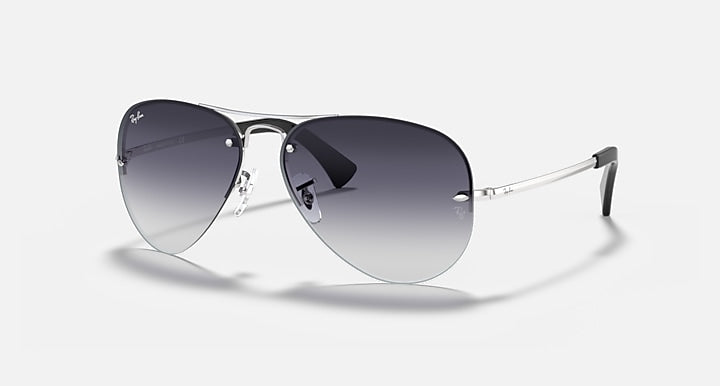 Ray-Ban RB3449 Silver with Grey Gradient Gradient lenses - Quarter