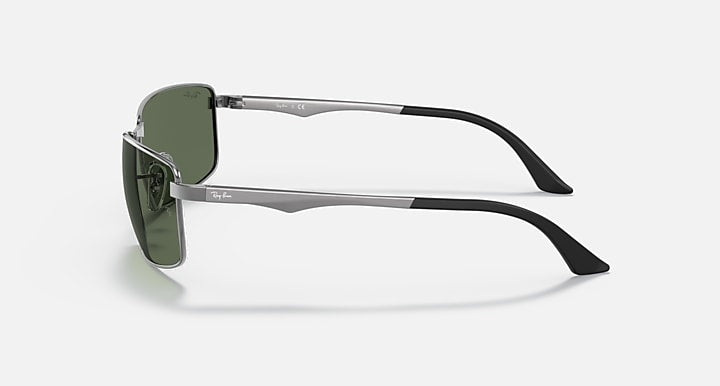 Ray-Ban RB3498 Gunmetal with G-15 Green Solid Color lenses - Lateral