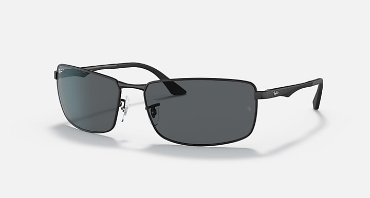 Ray-Ban RB3498 Black with Grey Polarized Gradient lenses - Quarter