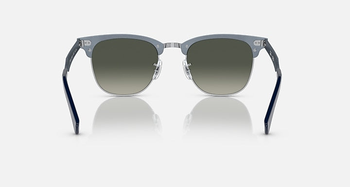 Ray-Ban CLUBMASTER ALUMINUM Blue On Silver; Blue with Grey Gradient lenses - Back