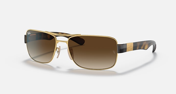 Ray-Ban RB3522 Arista Gold with Brown Gradient Gradient lenses - Quarter