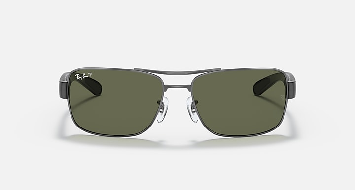 Ray-Ban RB3522 Gunmetal with G-15 Green Polarized Solid Color lenses - Front
