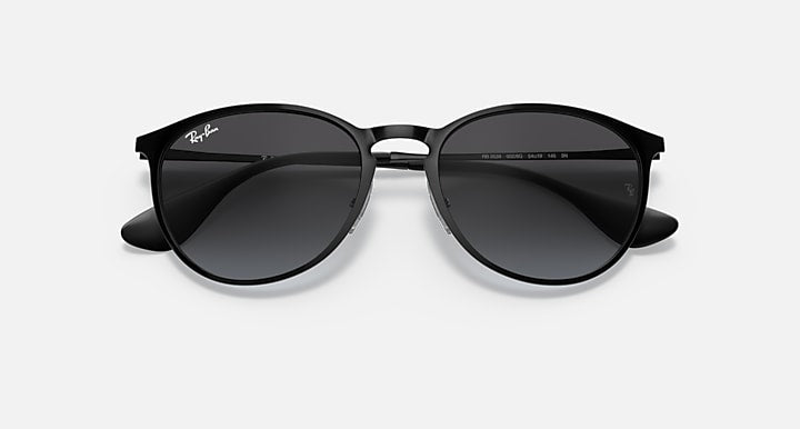 Ray-Ban ERIKA METAL Black with Grey Gradient Gradient lenses - Closed Front