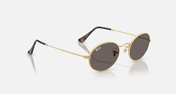 Ray-Ban OVAL FLAT LENSES Arista Gold with Dark Grey Solid Color lenses - Alternative