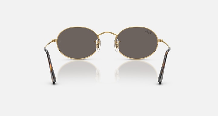 Ray-Ban OVAL FLAT LENSES Arista Gold with Dark Grey Solid Color lenses - Back
