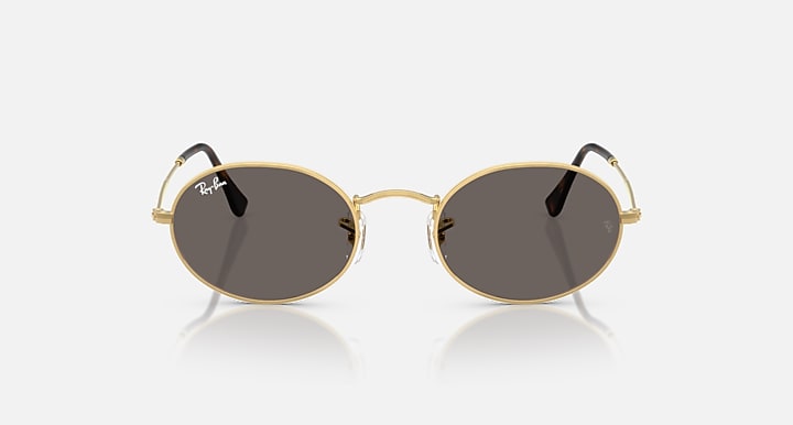 Ray-Ban OVAL FLAT LENSES Arista Gold with Dark Grey Solid Color lenses - Front