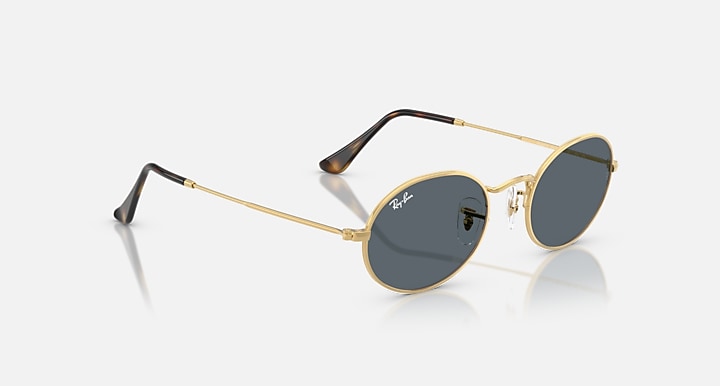 Ray-Ban OVAL FLAT LENSES Arista Gold with Blue Solid Color lenses - Alternative