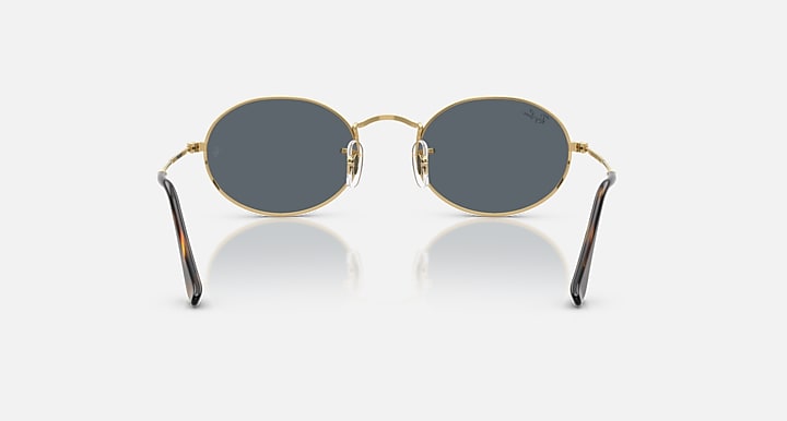 Ray-Ban OVAL FLAT LENSES Arista Gold with Blue Solid Color lenses - Back
