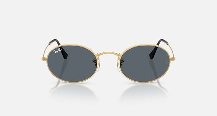 Ray-Ban OVAL FLAT LENSES Arista Gold with Blue Solid Color lenses - Front