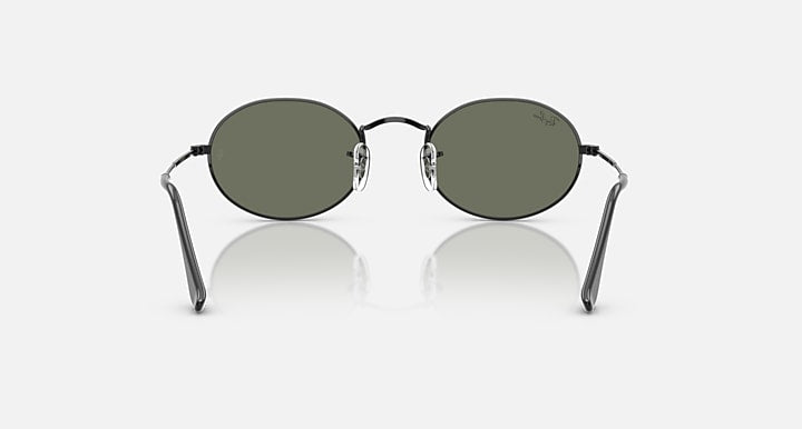 Ray-Ban OVAL FLAT LENSES Black with Bronze Solid Color - Mirror lenses - Back