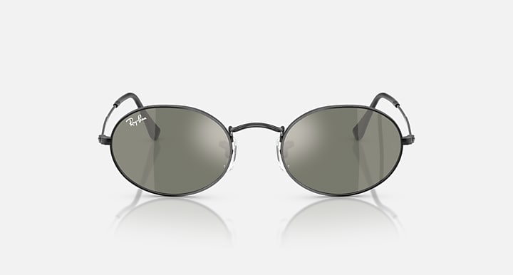 Ray-Ban OVAL FLAT LENSES Black with Bronze Solid Color - Mirror lenses - Front