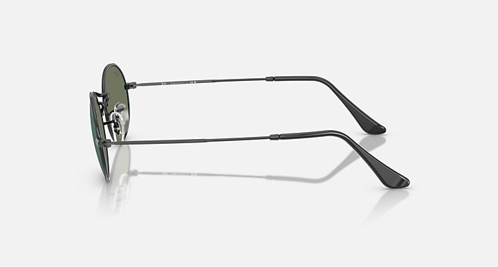 Ray-Ban OVAL FLAT LENSES Black with Blue Solid Color - Mirror lenses - Lateral