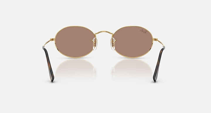 Ray-Ban OVAL METAL SUMMER CAPSULE Arista Gold with Light Violet Solid Color lenses - Back