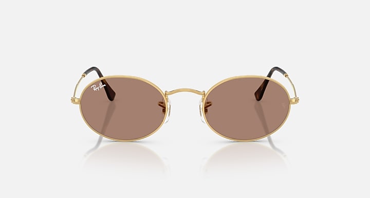 Ray-Ban OVAL METAL SUMMER CAPSULE Arista Gold with Light Violet Solid Color lenses - Front
