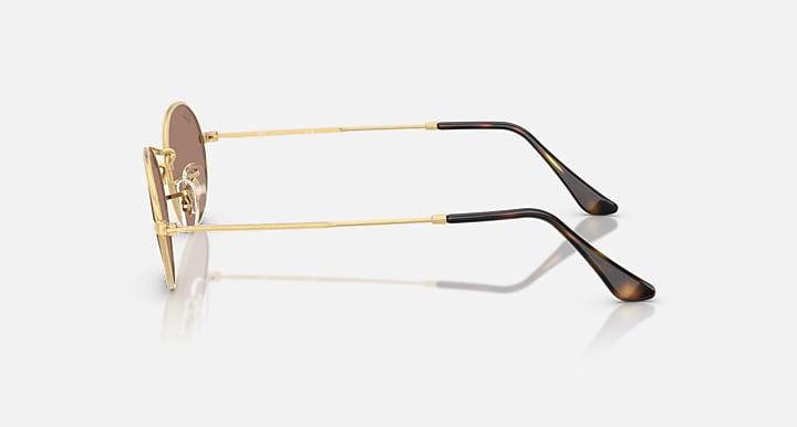 Ray-Ban OVAL METAL SUMMER CAPSULE Arista Gold with Light Violet Solid Color lenses - Lateral