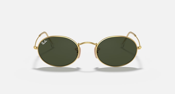 Ray-Ban OVAL METAL Arista Gold with G-15 Green Solid Color lenses - Front