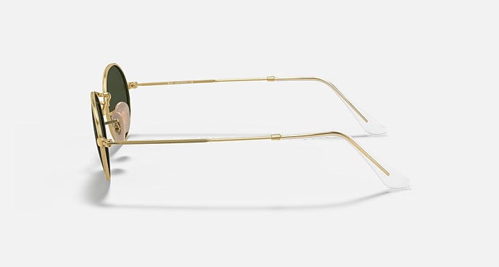 Ray-Ban OVAL METAL Arista Gold with G-15 Green Solid Color lenses - Lateral