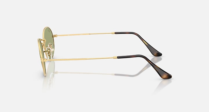 Ray-Ban OVAL METAL SUMMER CAPSULE Arista Gold with Bottle Green Solid Color lenses - Lateral