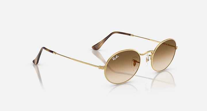 Ray-Ban OVAL METAL Arista Gold with Clear Gradient Brown Gradient lenses - Alternative