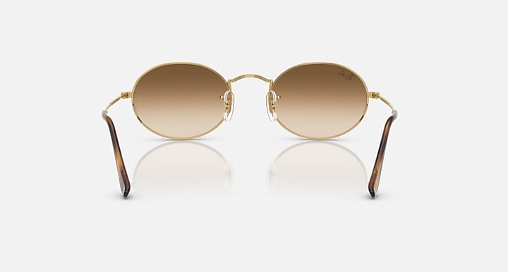 Ray-Ban OVAL METAL Arista Gold with Clear Gradient Brown Gradient lenses - Back