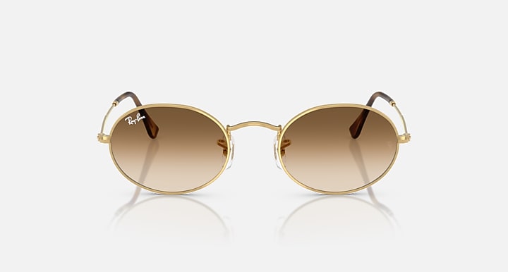 Ray-Ban OVAL METAL Arista Gold with Clear Gradient Brown Gradient lenses - Front