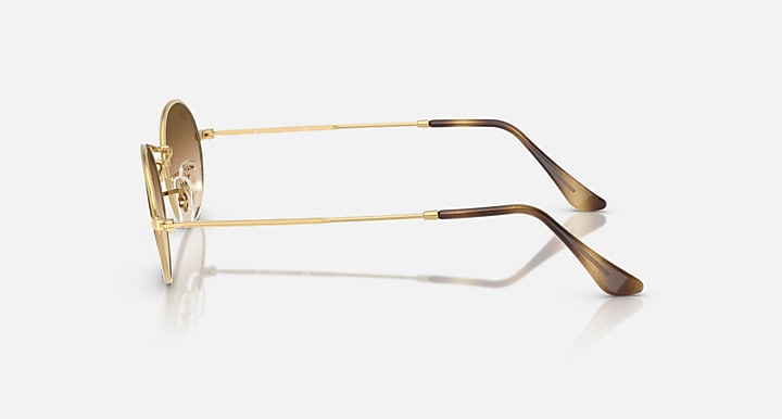 Ray-Ban OVAL METAL Arista Gold with Clear Gradient Brown Gradient lenses - Lateral