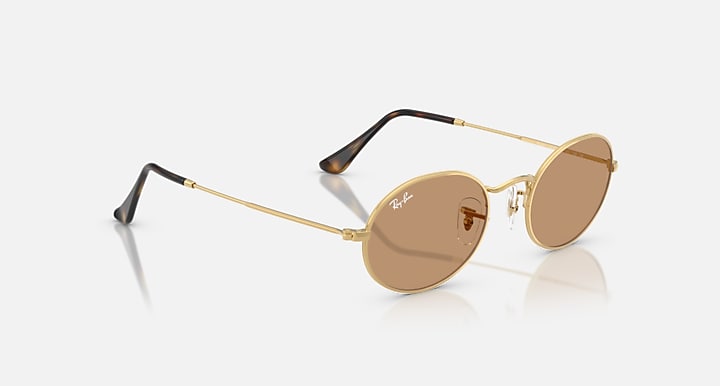 Ray-Ban OVAL METAL SUMMER CAPSULE Arista Gold with Brown Solid Color lenses - Alternative