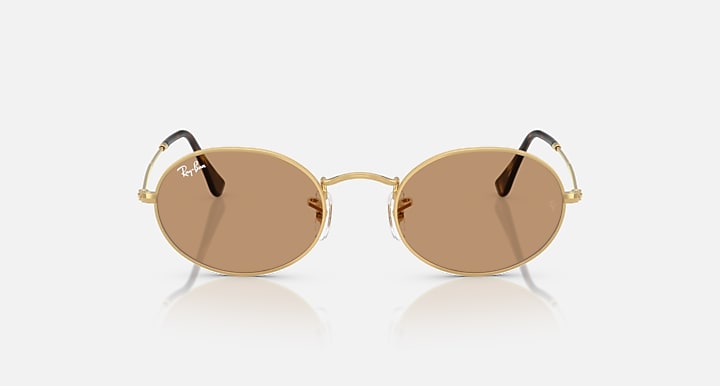 Ray-Ban OVAL METAL SUMMER CAPSULE Arista Gold with Brown Solid Color lenses - Front