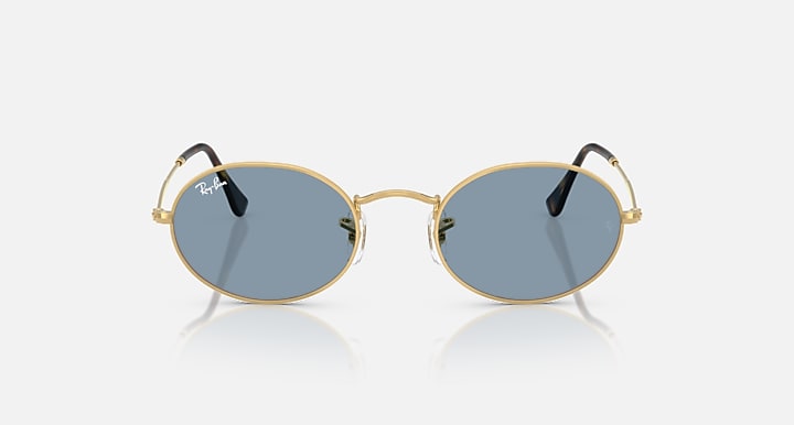 Ray-Ban OVAL METAL SUMMER CAPSULE Arista Gold with Blue Solid Color lenses - Front