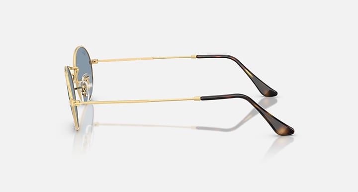 Ray-Ban OVAL METAL SUMMER CAPSULE Arista Gold with Blue Solid Color lenses - Lateral