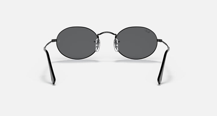 Ray-Ban OVAL METAL Black with Dark Grey Solid Color lenses - Back