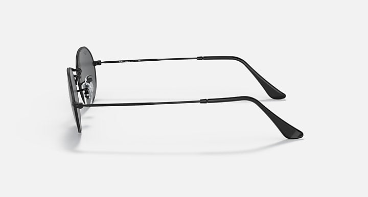Ray-Ban OVAL METAL Black with Dark Grey Solid Color lenses - Lateral