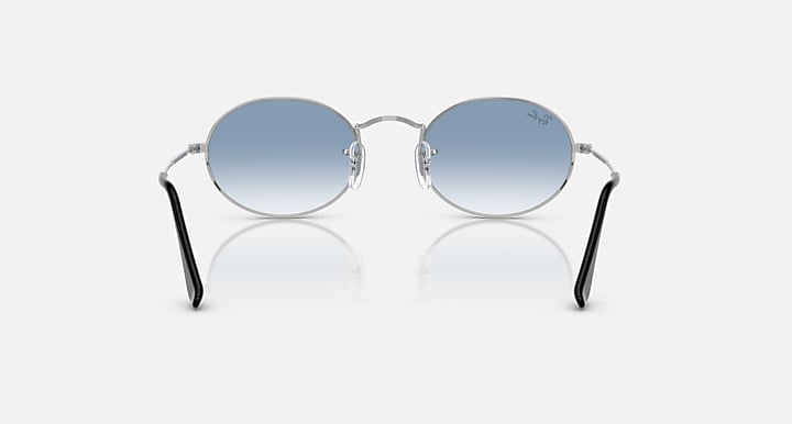 Ray-Ban OVAL METAL Silver with Clear Gradient Blue Gradient lenses - Back