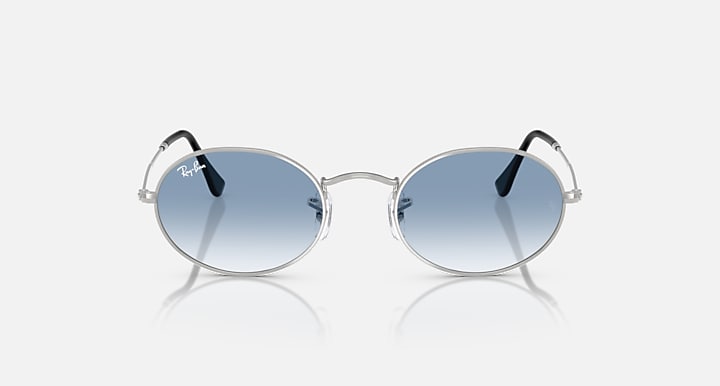 Ray-Ban OVAL METAL Silver with Clear Gradient Blue Gradient lenses - Front