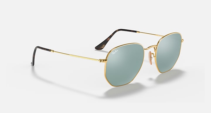 Ray-Ban HEXAGONAL FLAT LENSES Arista Gold with Silver Flash Solid Color - Mirror lenses - Alternative