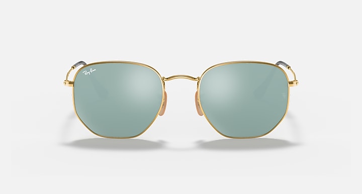 Ray-Ban HEXAGONAL FLAT LENSES Arista Gold with Silver Flash Solid Color - Mirror lenses - Front