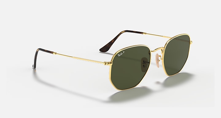 Ray-Ban HEXAGONAL FLAT LENSES Arista Gold with G-15 Green Polarized Solid Color lenses - Alternative
