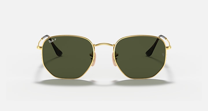 Ray-Ban HEXAGONAL FLAT LENSES Arista Gold with G-15 Green Polarized Solid Color lenses - Front