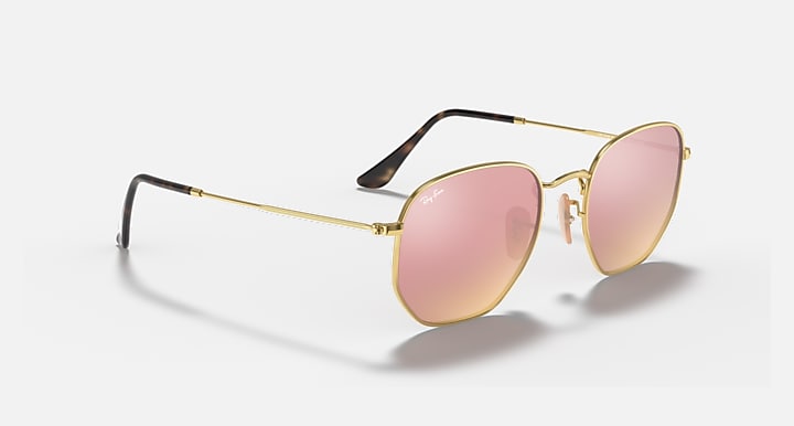 Ray-Ban HEXAGONAL FLAT LENSES Arista Gold with Bronze Solid Color - Mirror lenses - Alternative