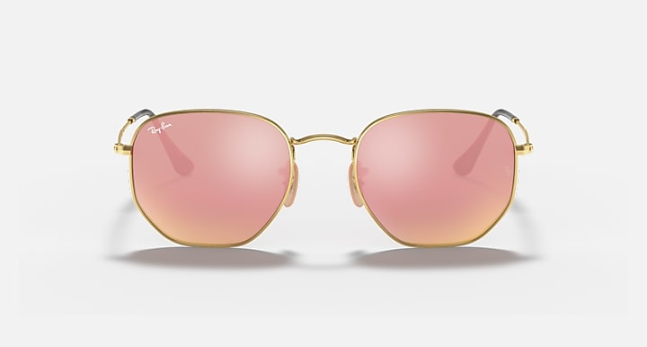 Ray-Ban HEXAGONAL FLAT LENSES Arista Gold with Bronze Solid Color - Mirror lenses - Front