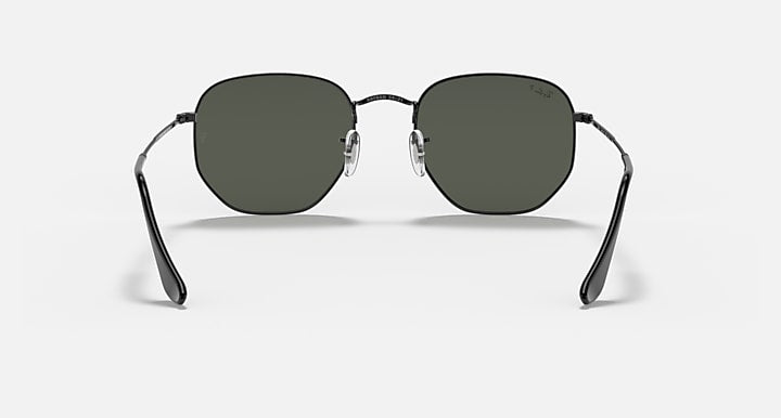 Ray-Ban HEXAGONAL FLAT LENSES Black with G-15 Green Polarized Solid Color lenses - Back